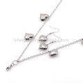 China wholesale price heart necklace and earring jewlery sets top selling